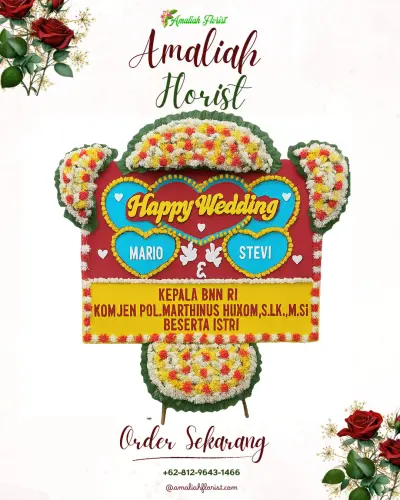 Karangan Papan Bunga Pernikahan di Tadenas